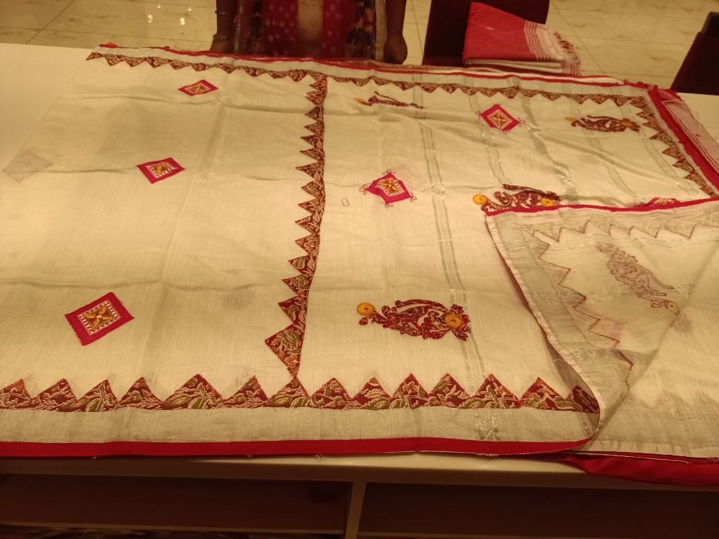 cotton white saree
